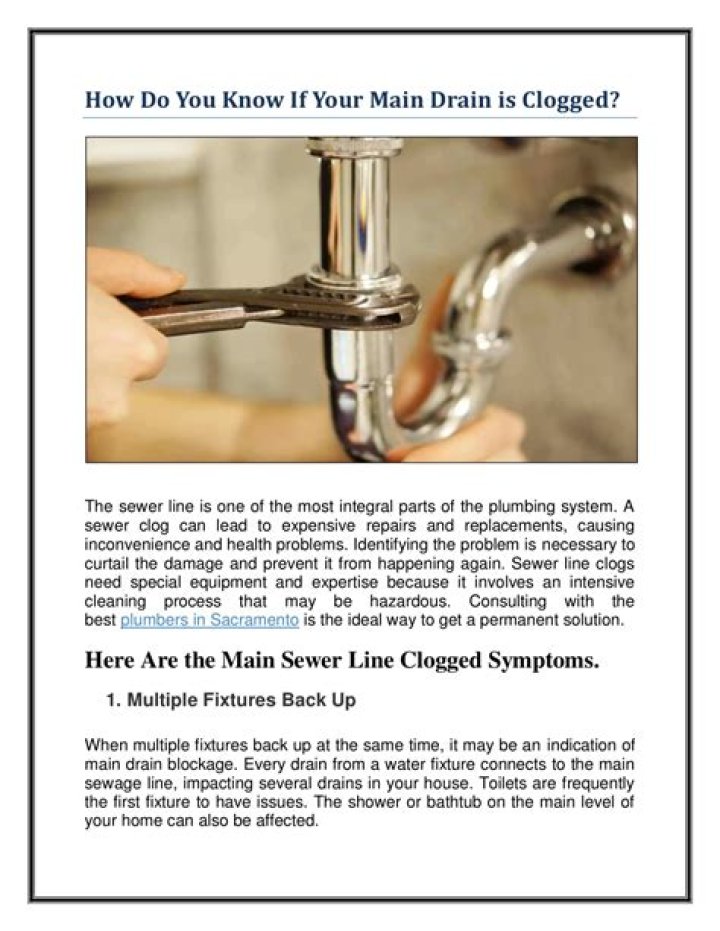 How do you know if your main drain is clogged?