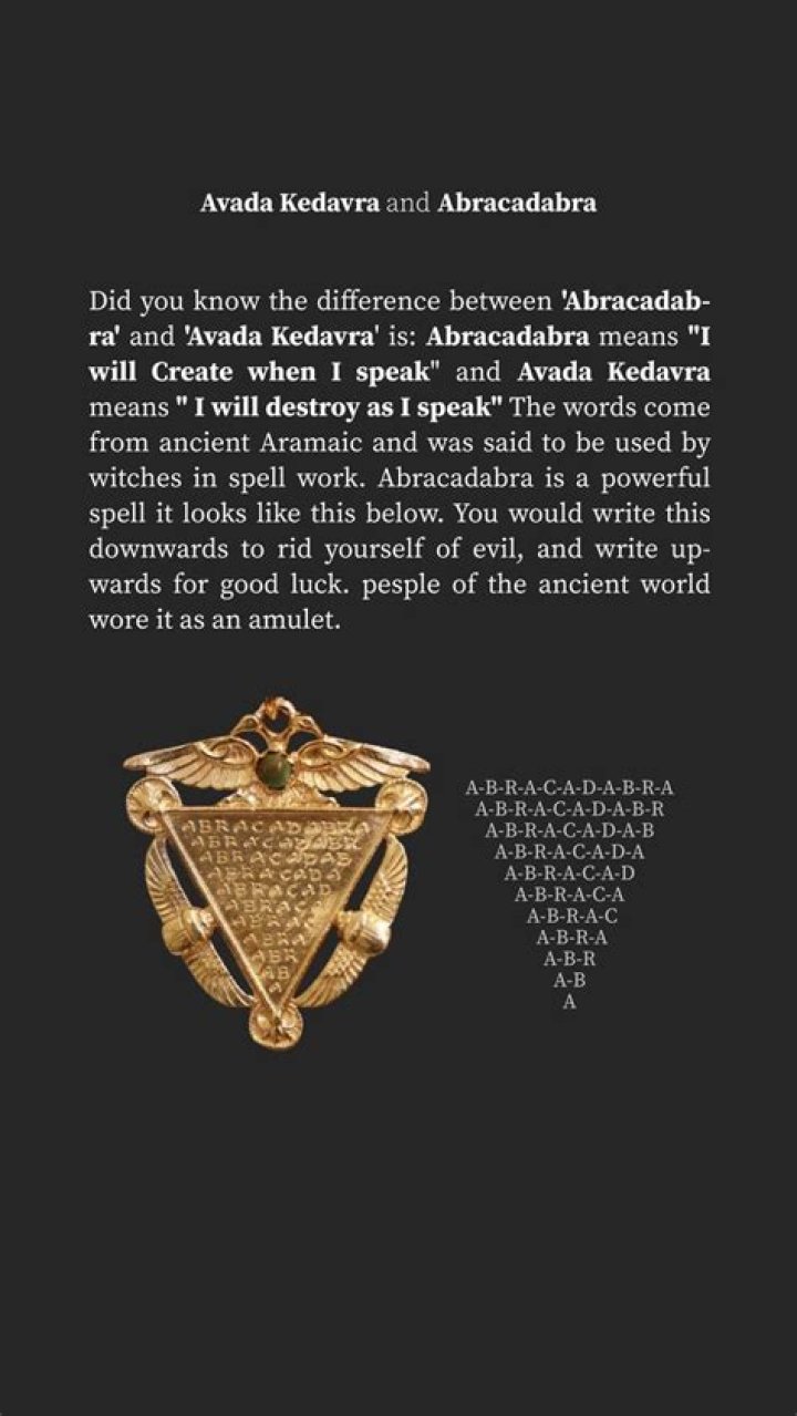 Is it abracadabra or Avada Kedavra?