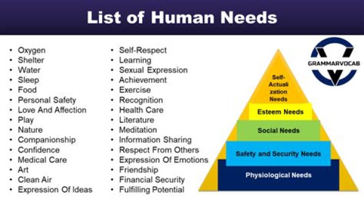 What are needs of a person?