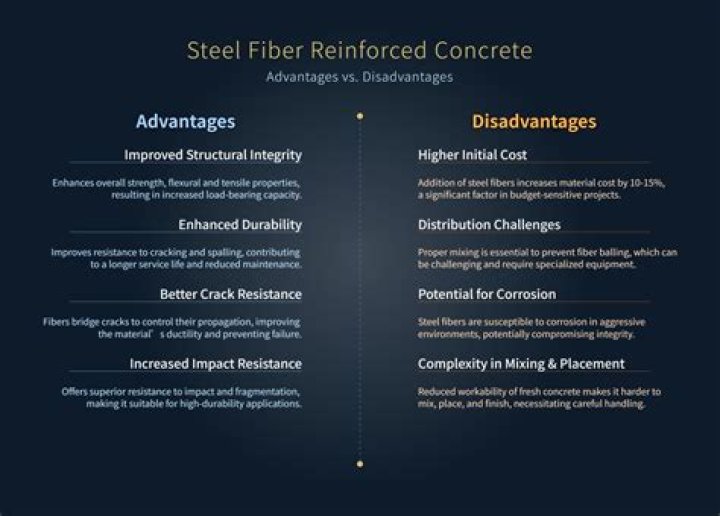 What are the disadvantages of fiber-reinforced concrete?