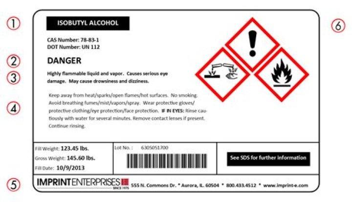What are the requirements for chemical labels?