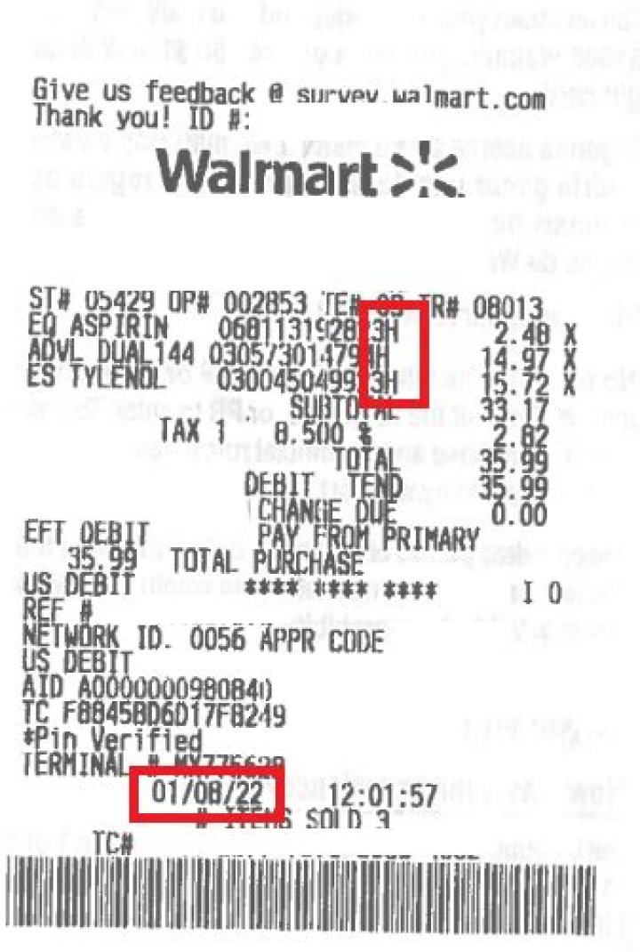 What does F Mean On Walmart receipt?