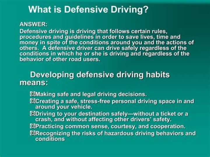 What is defensive driving answer?