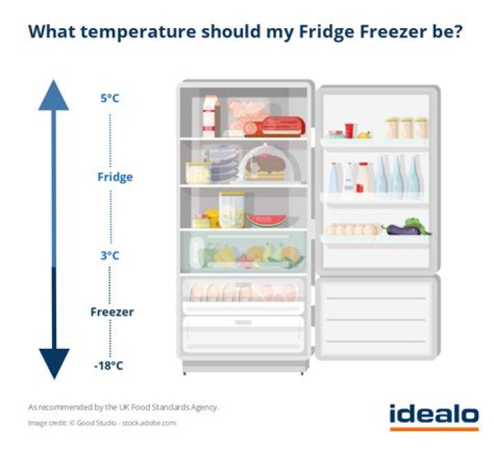 What temp should a fridge be UK?